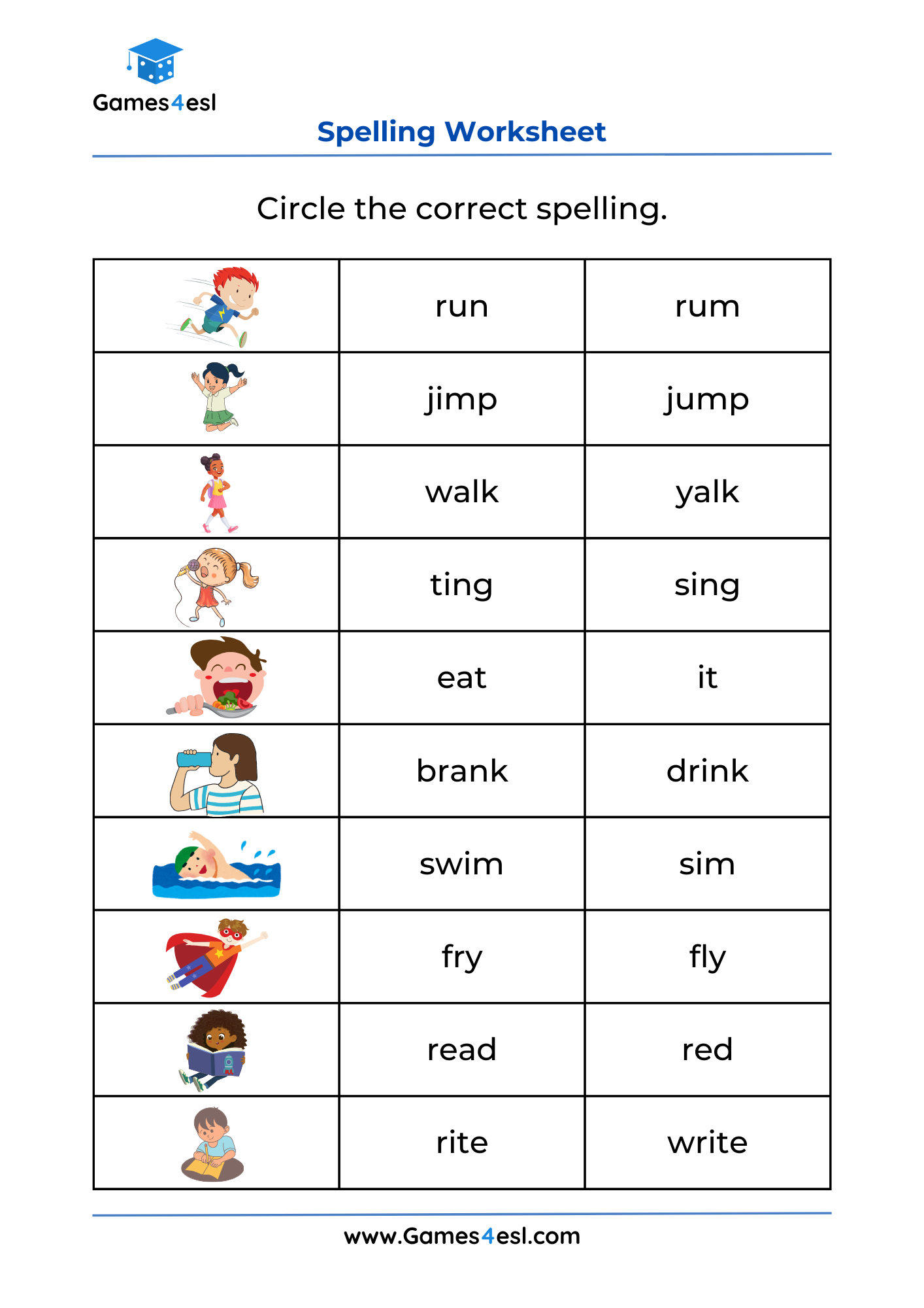 spelling worksheets for 1st graders