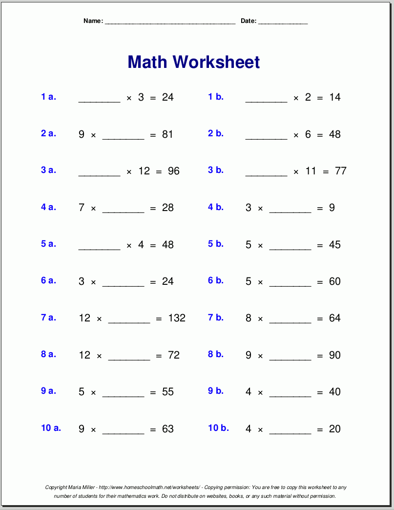 Grade 4 Multiplication Worksheets Grade 4 Multiplication Worksheets