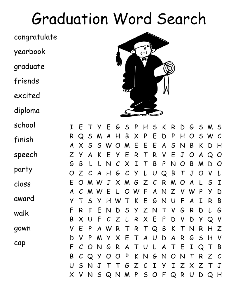 Graduation Word Search WordMint Graduation Word Search WordMint