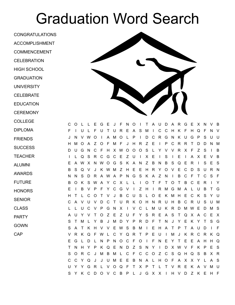 Graduation Word Search
