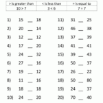Greater Than Less Than Worksheet Comparing Numbers To 100