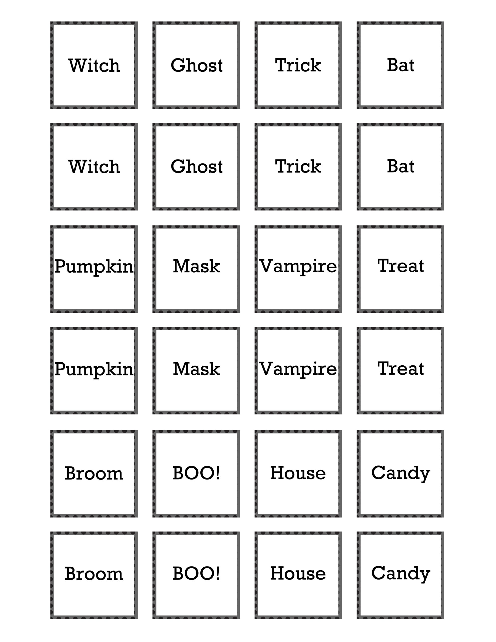 Halloween Printable Memory Game 30 Minute Crafts Worksheets Library Halloween Printable Memory Game 30 Minute Crafts Worksheets Library