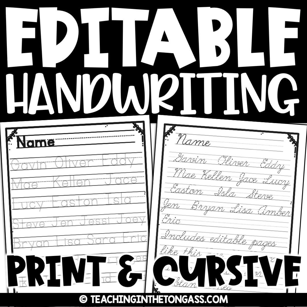 free editable cursive name tracing sheets