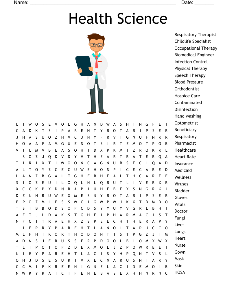 Health Science Word Search WordMint Health Science Word Search WordMint