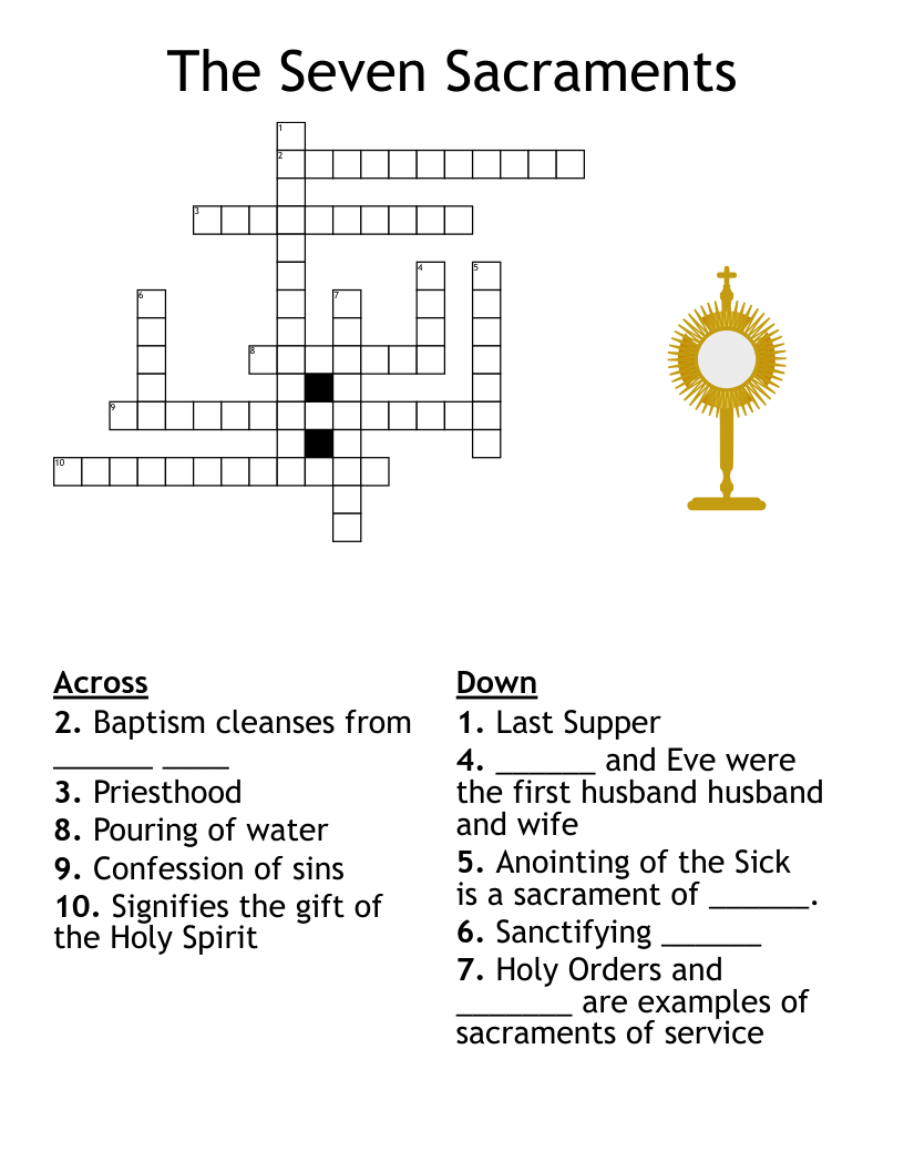 Free Printable 7 Sacraments Worksheet