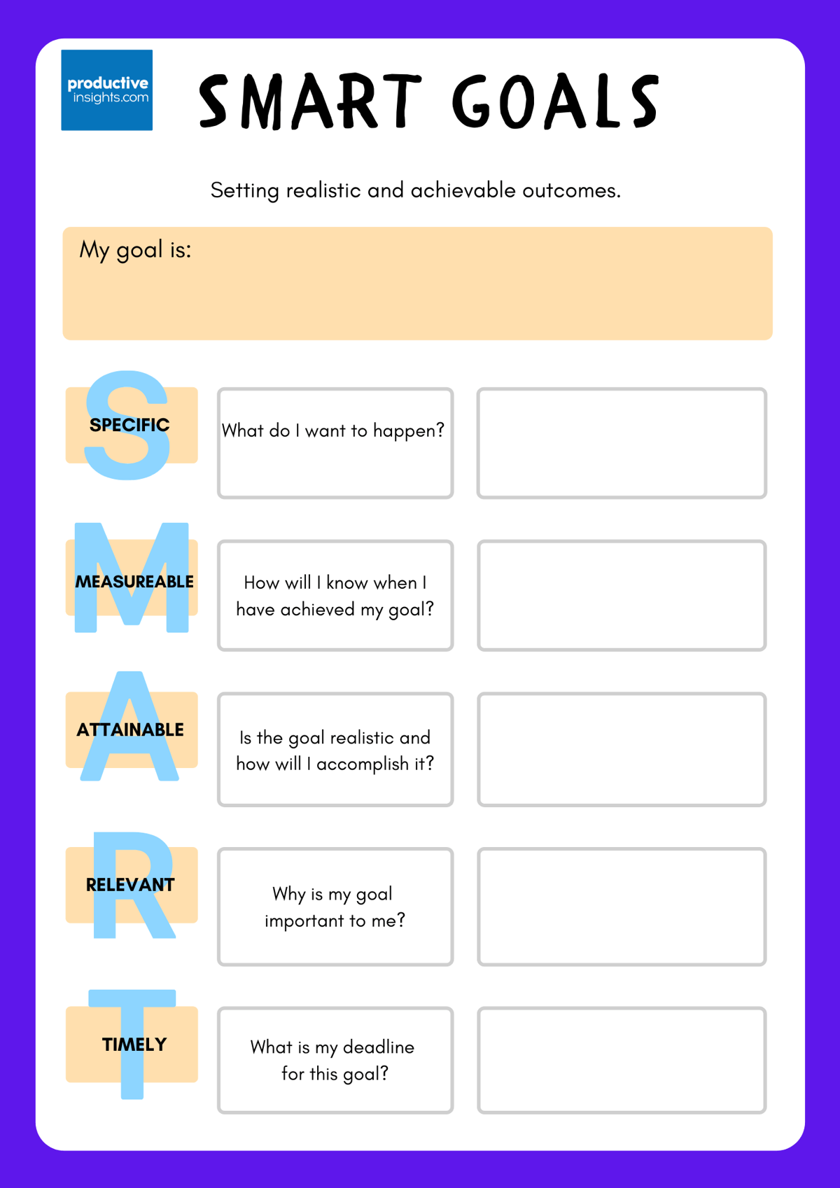 printable smart goal worksheet printable smart goal worksheet