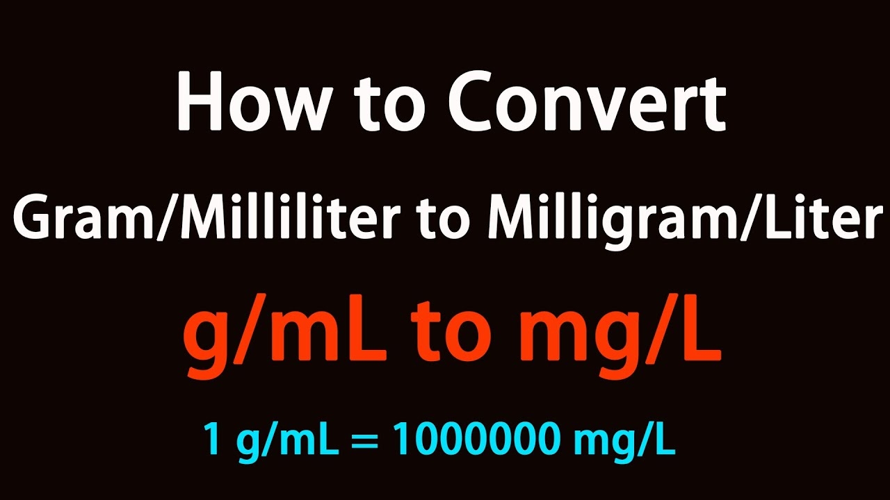 how to convert milliliters to milligrams