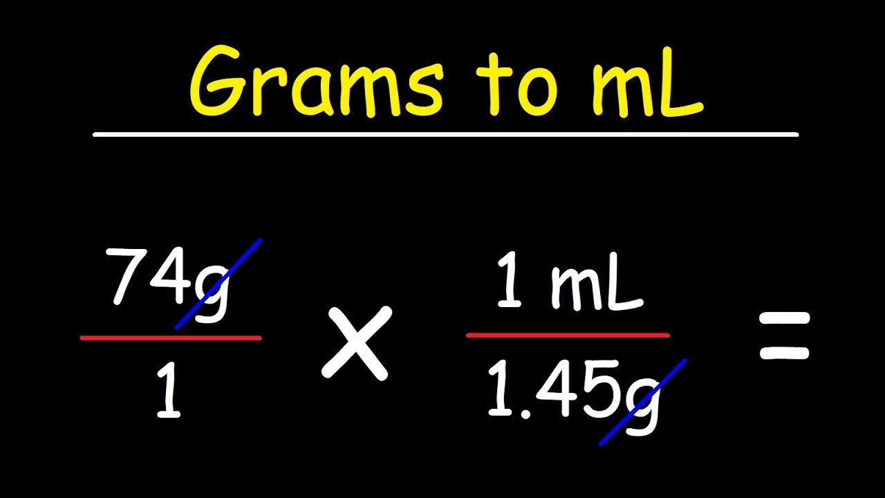How To Convert Grams To Milliliters G To ML YouTube How To Convert Grams To Milliliters G To ML YouTube