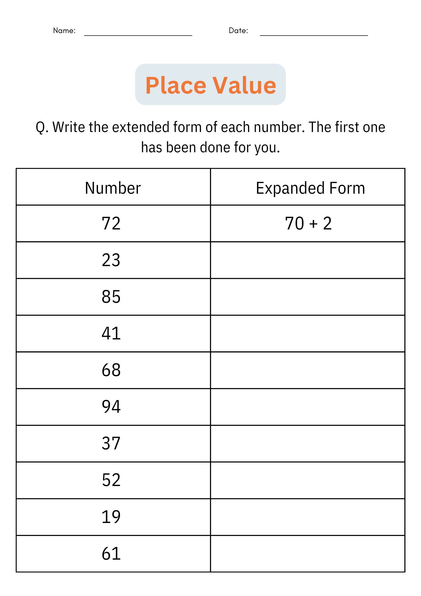 Identifying Place Value Number Math Activities Worksheets For 1st 2nd Grade Made By Teachers