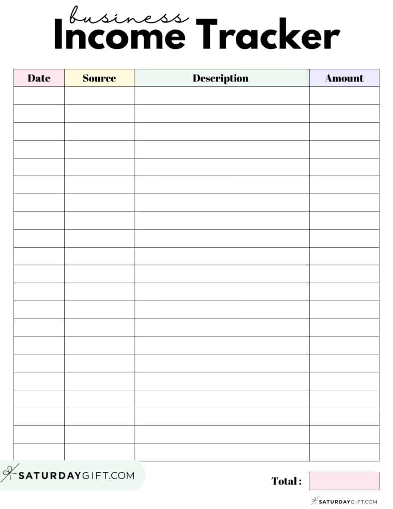 Printable Income And Expense Worksheet