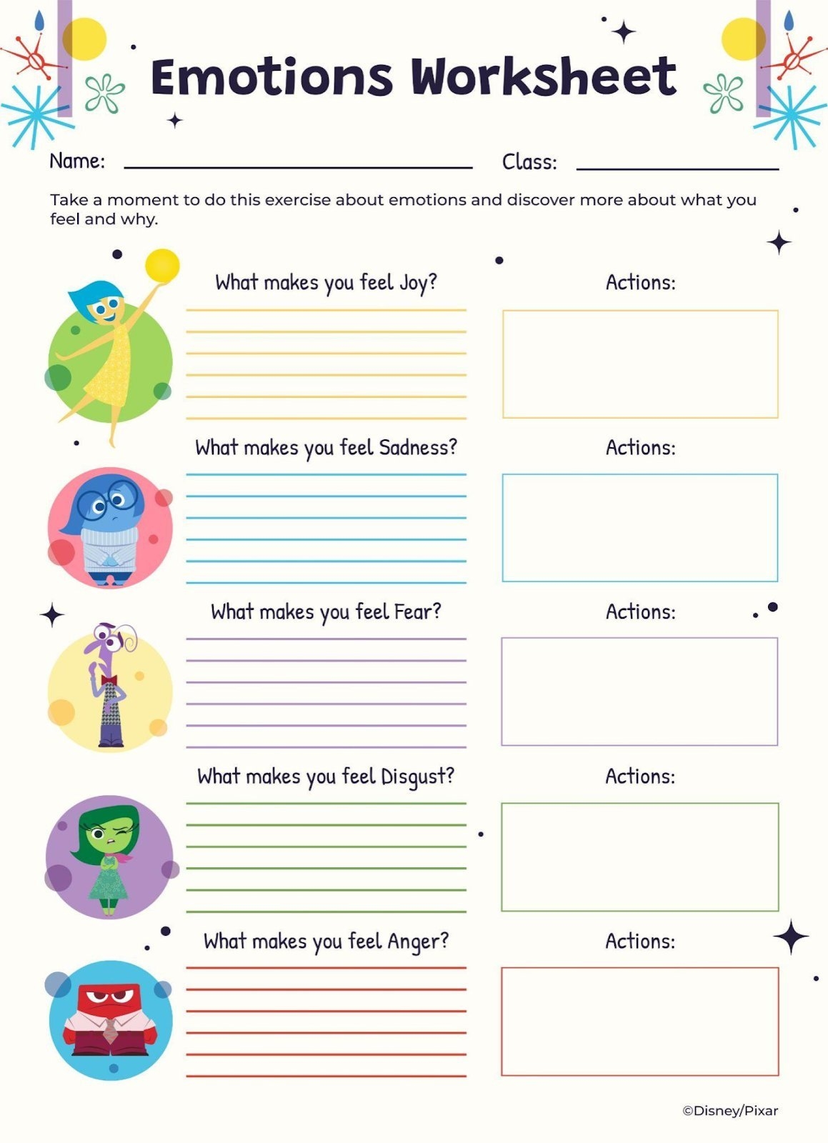 Printable Inside Out Worksheets Pdf