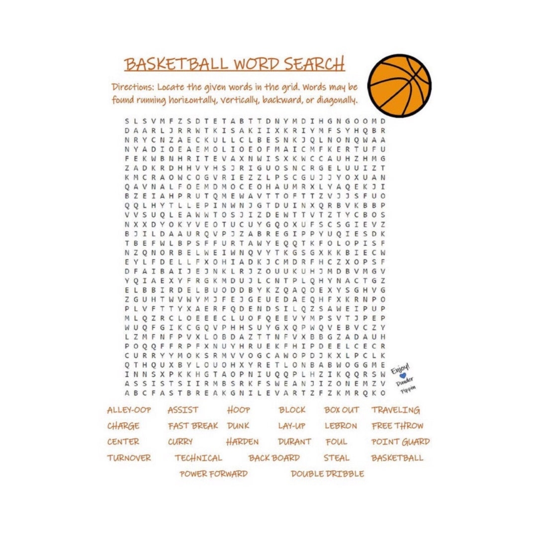 Kids Digital Word Search Kids Basketball Word Search Word Puzzles For Kids Basketball Activities For Kids Instant Download Wordsearch Etsy UK