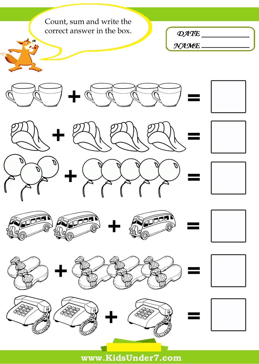 Kids Under 7 Kids Math Worksheets Kids Under 7 Kids Math Worksheets