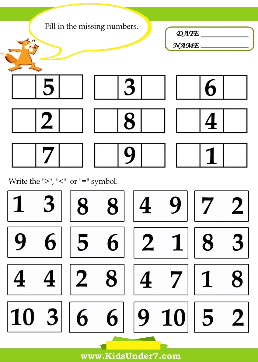 Free Printable 7 Years Old Maths Worksheet
