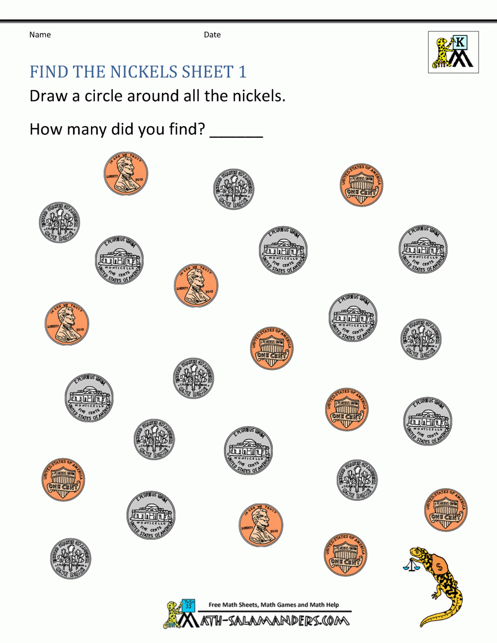 Free Printable Money Worksheets Kindergarten