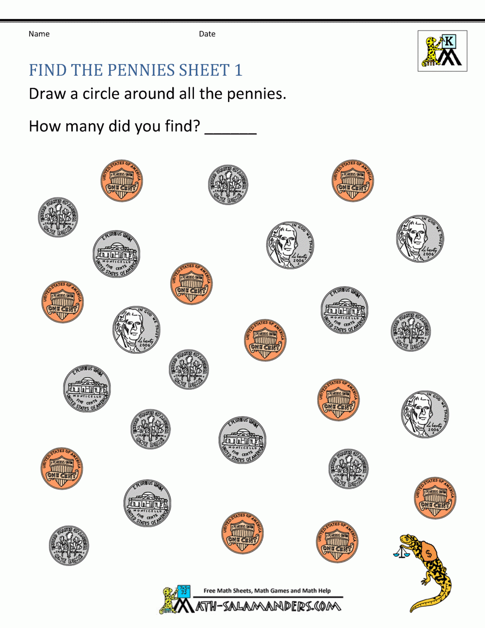 Kindergarten Money Worksheets Free Printable