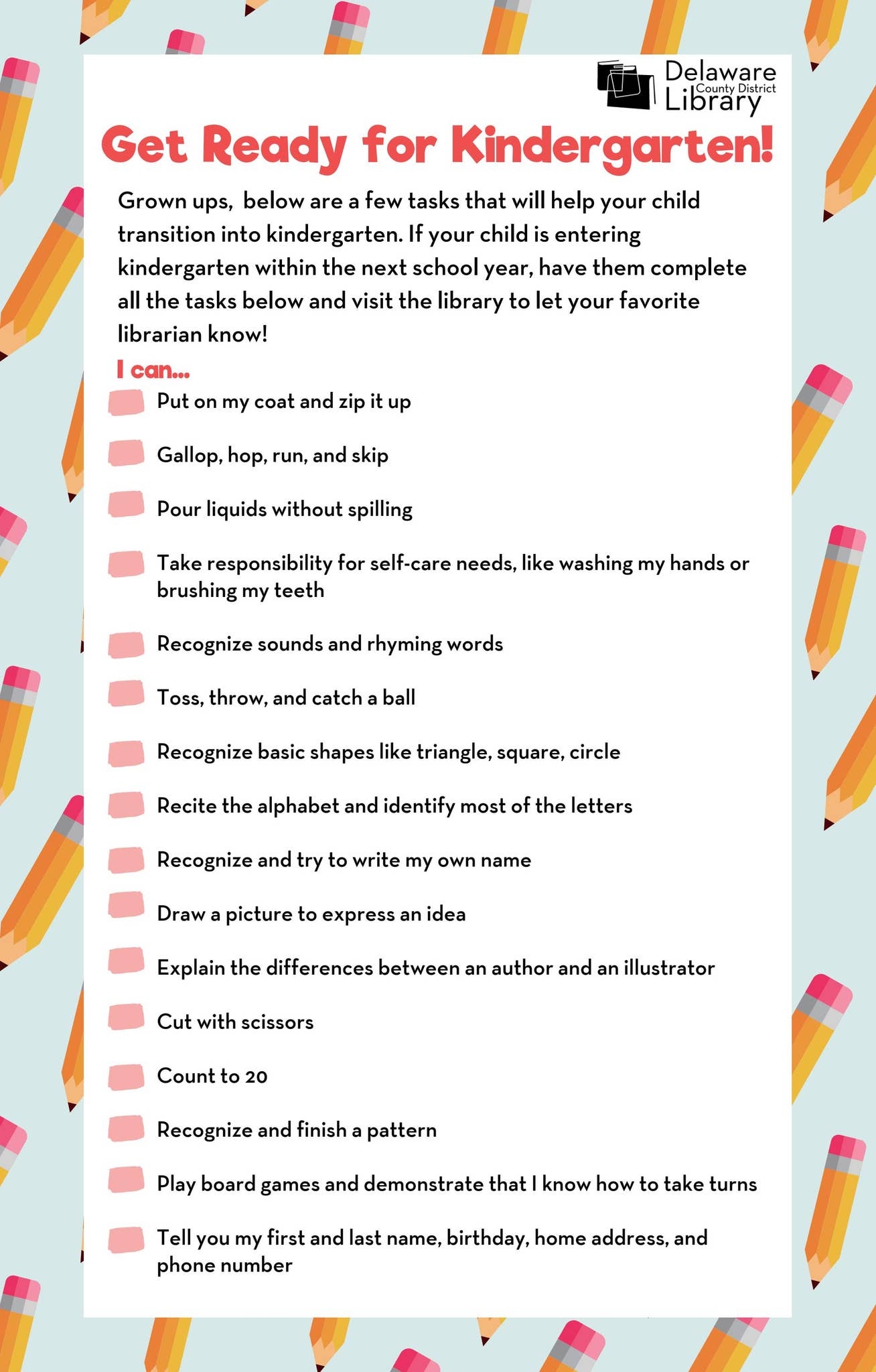 Kindergarten Readiness Checklist By Delawarelibrary Issuu Kindergarten Readiness Checklist By Delawarelibrary Issuu