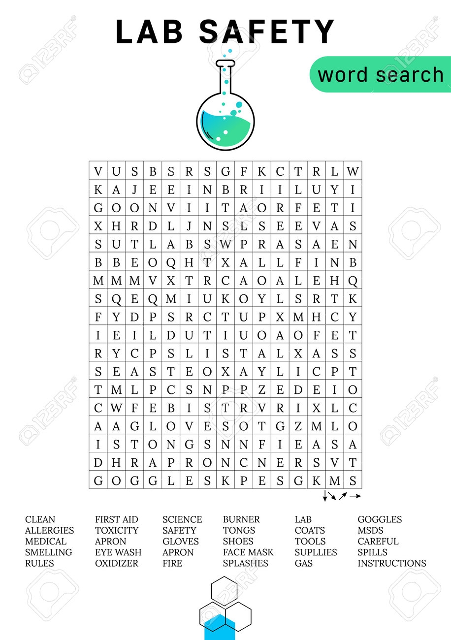 Lab Safety Word Search Puzzle Crossword Logic Game Worksheet Chemical Laboratory Safety Rules Royalty Free SVG Cliparts Vectors And Stock Illustration Image 190169248 Lab Safety Word Search Puzzle Crossword Logic Game Worksheet Chemical Laboratory Safety Rules Royalty Free SVG Cliparts Vectors And Stock Illustration Image 190169248
