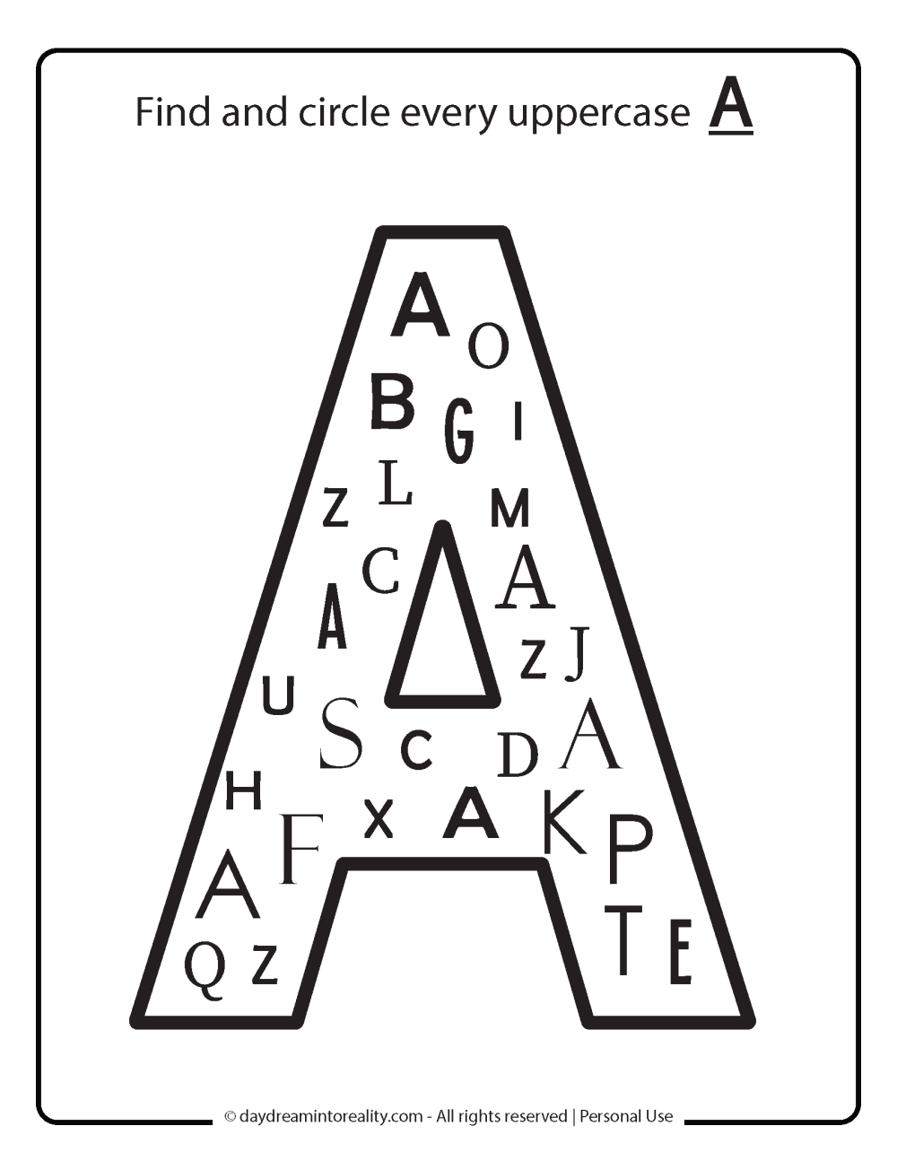 Letter A Worksheets 50 Free PDF Printables Daydream Into Reality