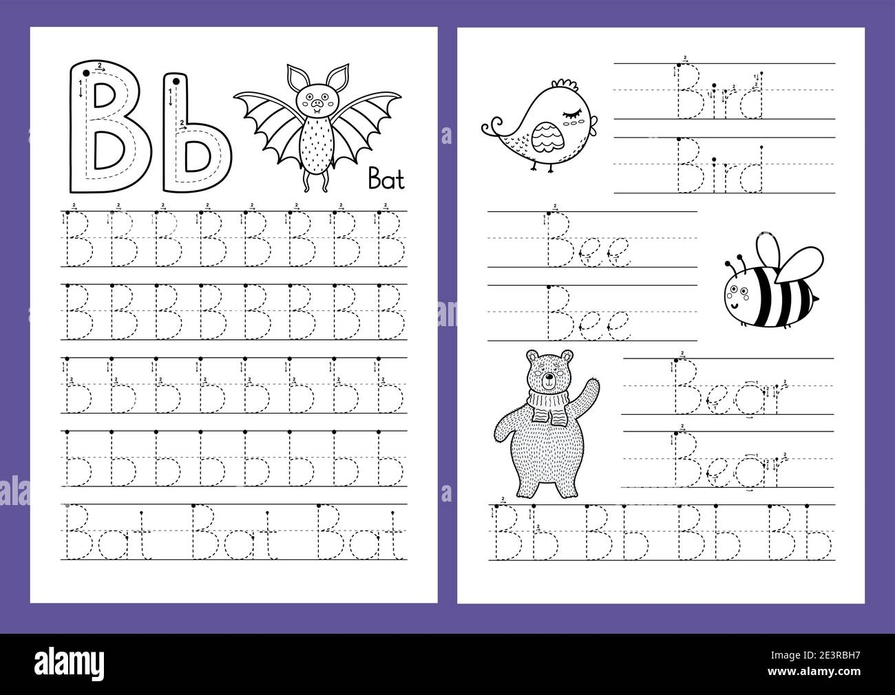 Letter B Tracing Practice Worksheet Set Learning Alphabet Activity Page Stock Vector Image Art Alamy Letter B Tracing Practice Worksheet Set Learning Alphabet Activity Page Stock Vector Image Art Alamy