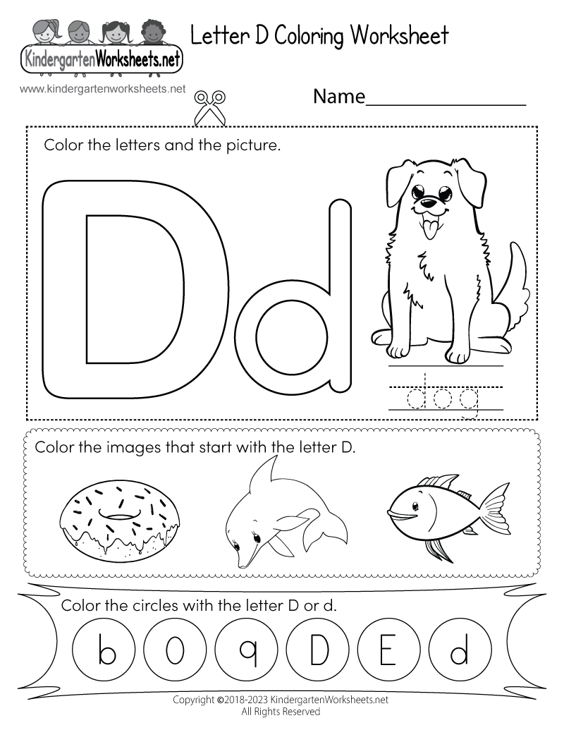 Printable Letter D Worksheets