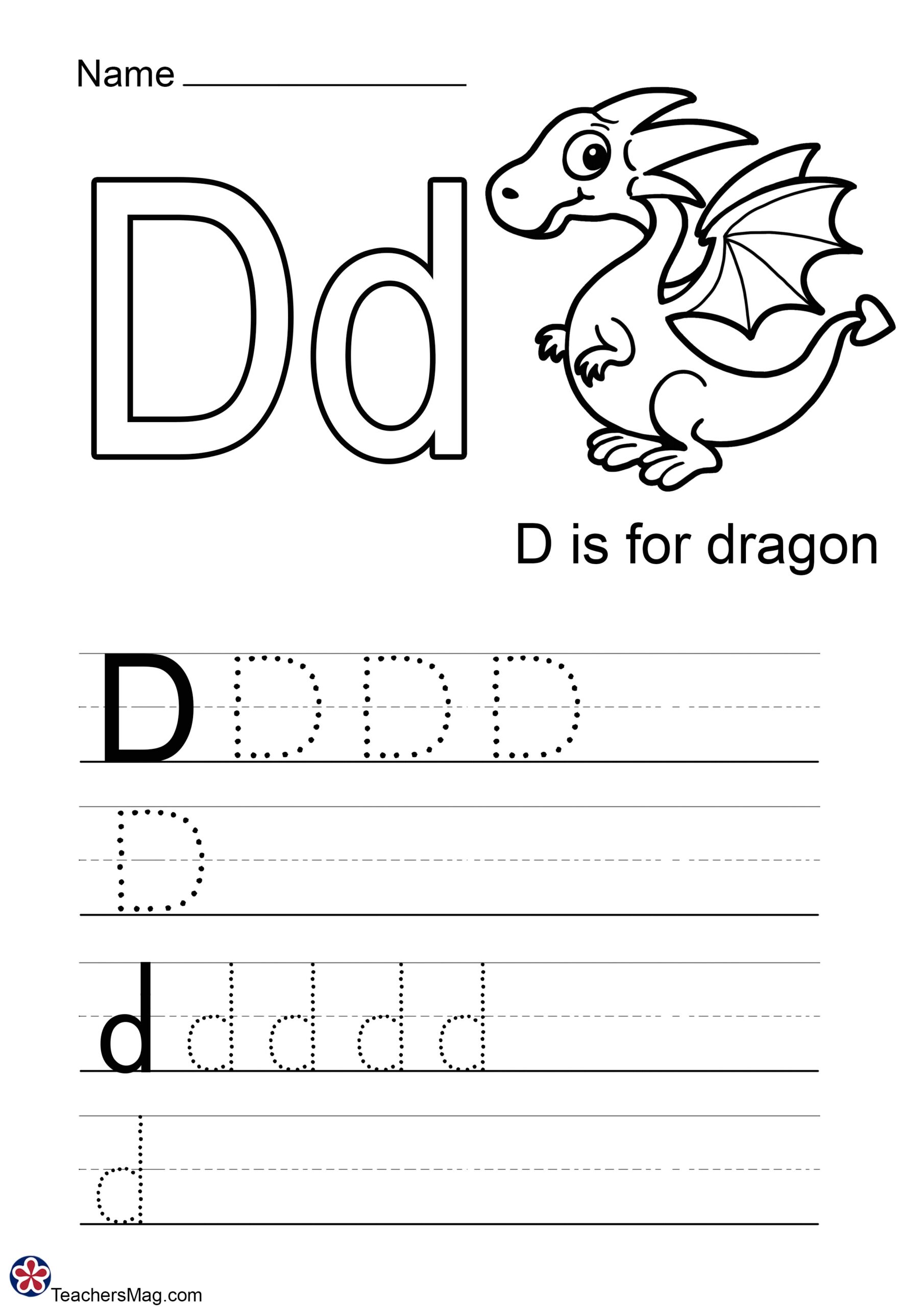 Letter D Free Worksheets TeachersMag