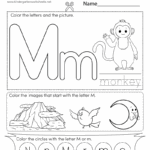 Letter M Coloring Worksheet Free Printable Digital PDF