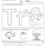 Letter T Coloring Worksheet Free Printable Digital PDF