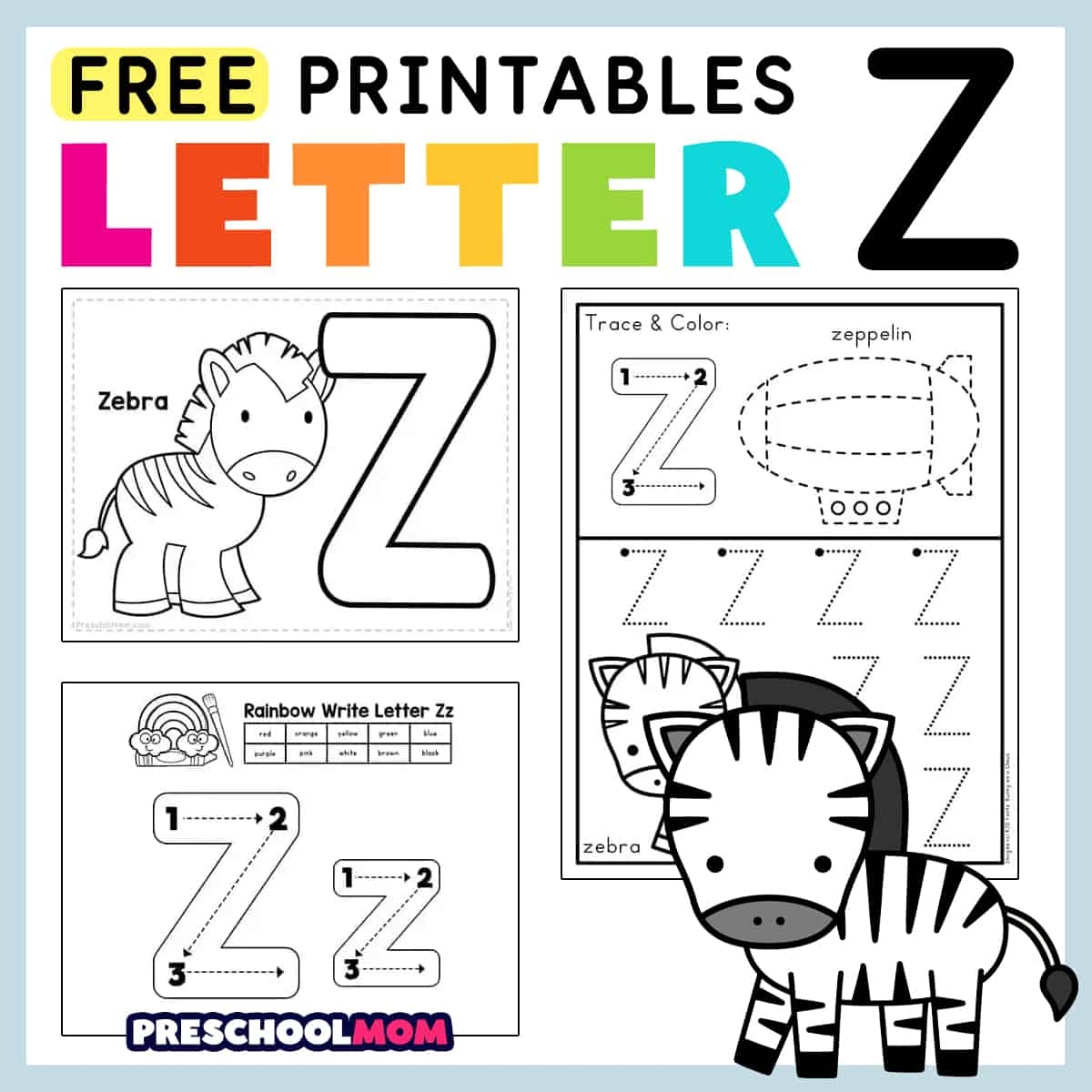 Letter Z Preschool Worksheets