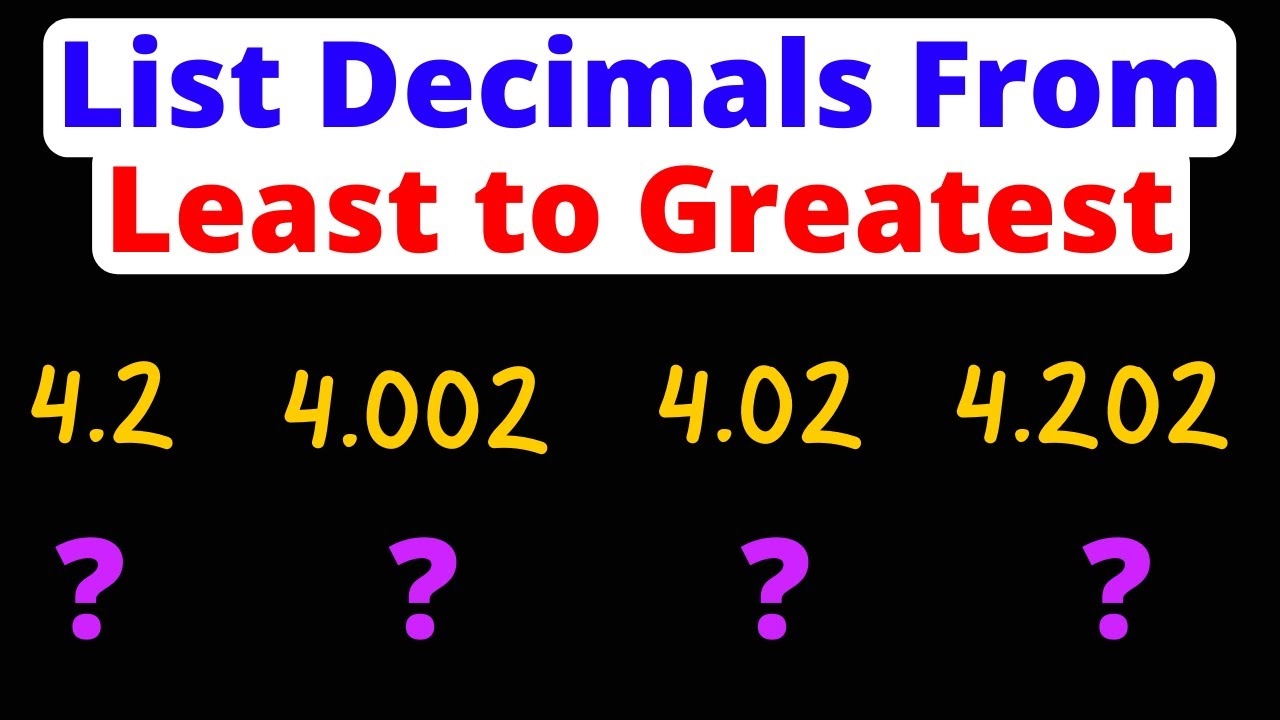 List Decimals From Least To Greatest Pre Algebra Eat Pi YouTube List Decimals From Least To Greatest Pre Algebra Eat Pi YouTube