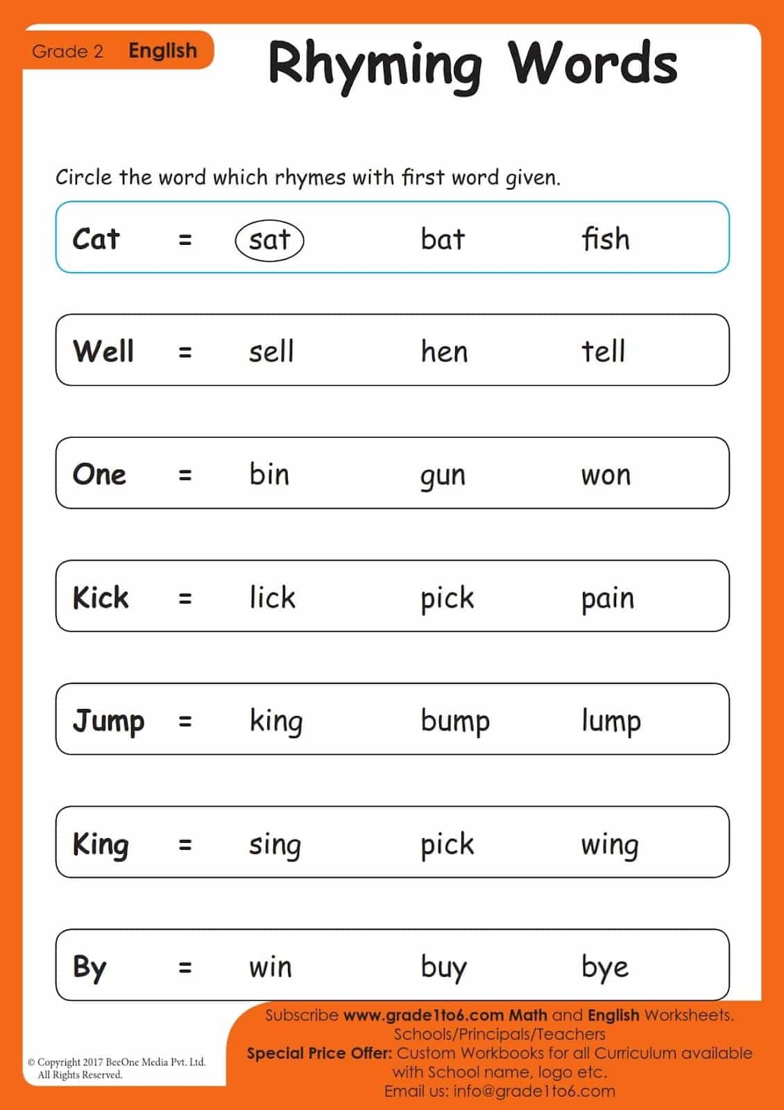 List Of Rhyming Words For Kids In English List Of Rhyming Words For Kids In English