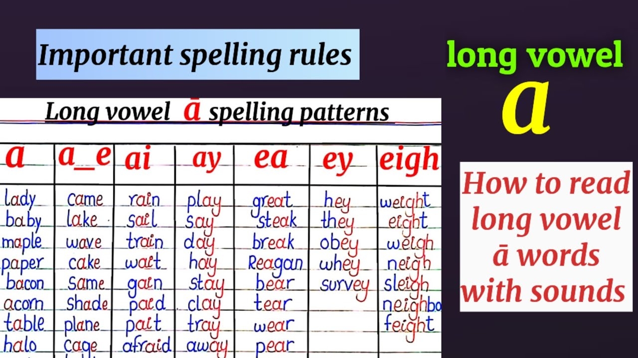 long vowel a words