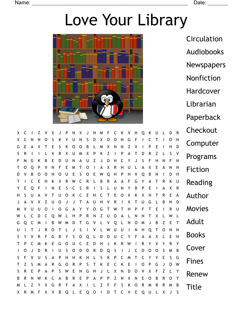 Love Your Library Word Search WordMint