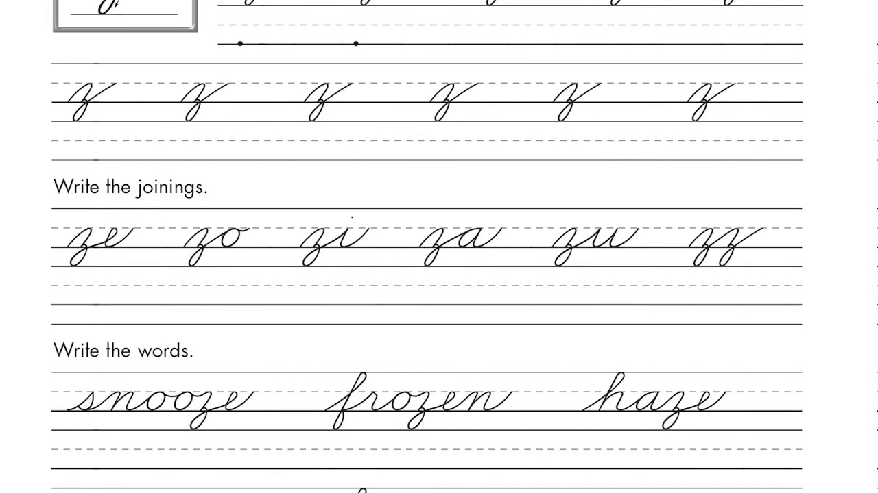 lower case z cursive lower case z cursive