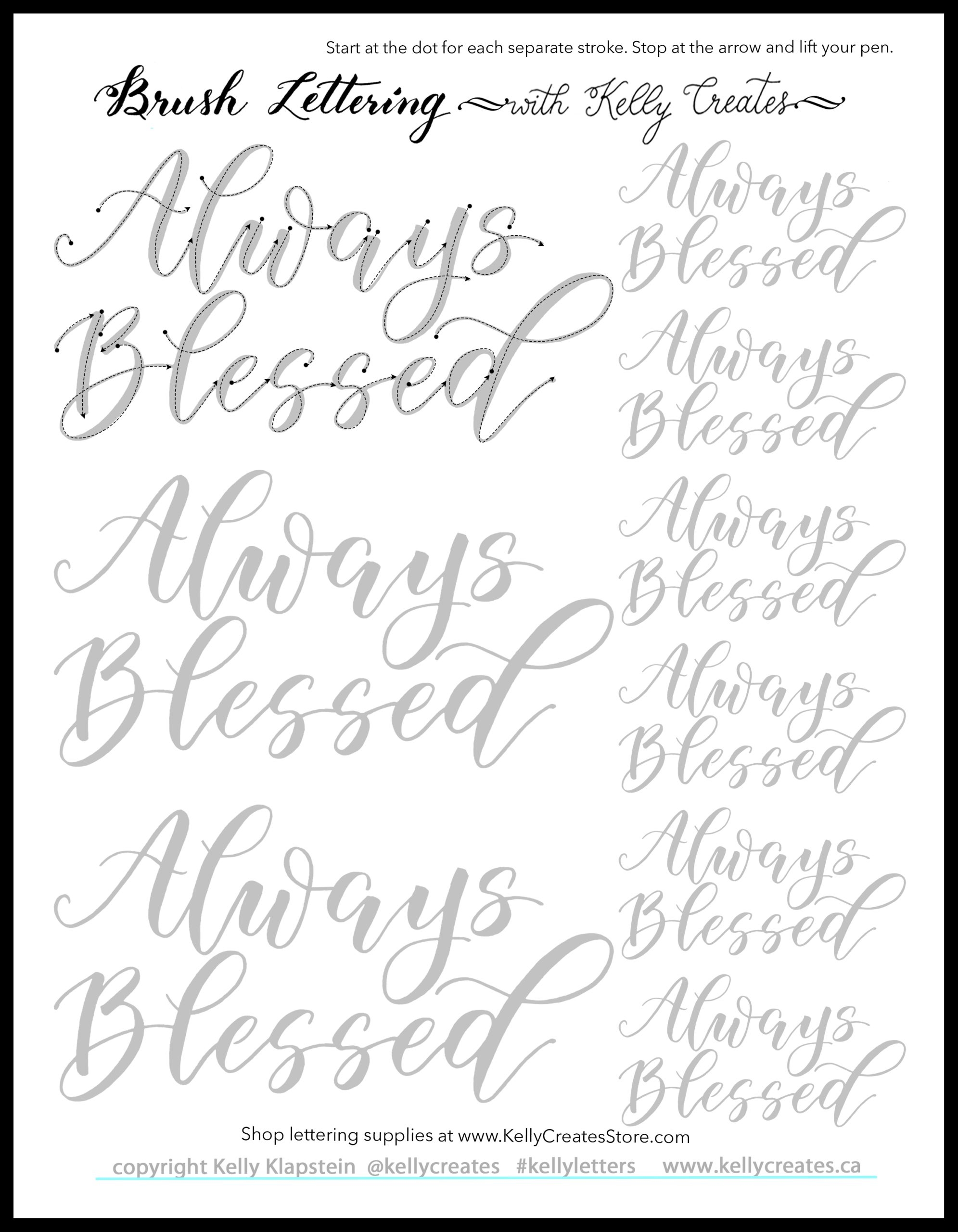 Free Printable Calligraphy Worksheets