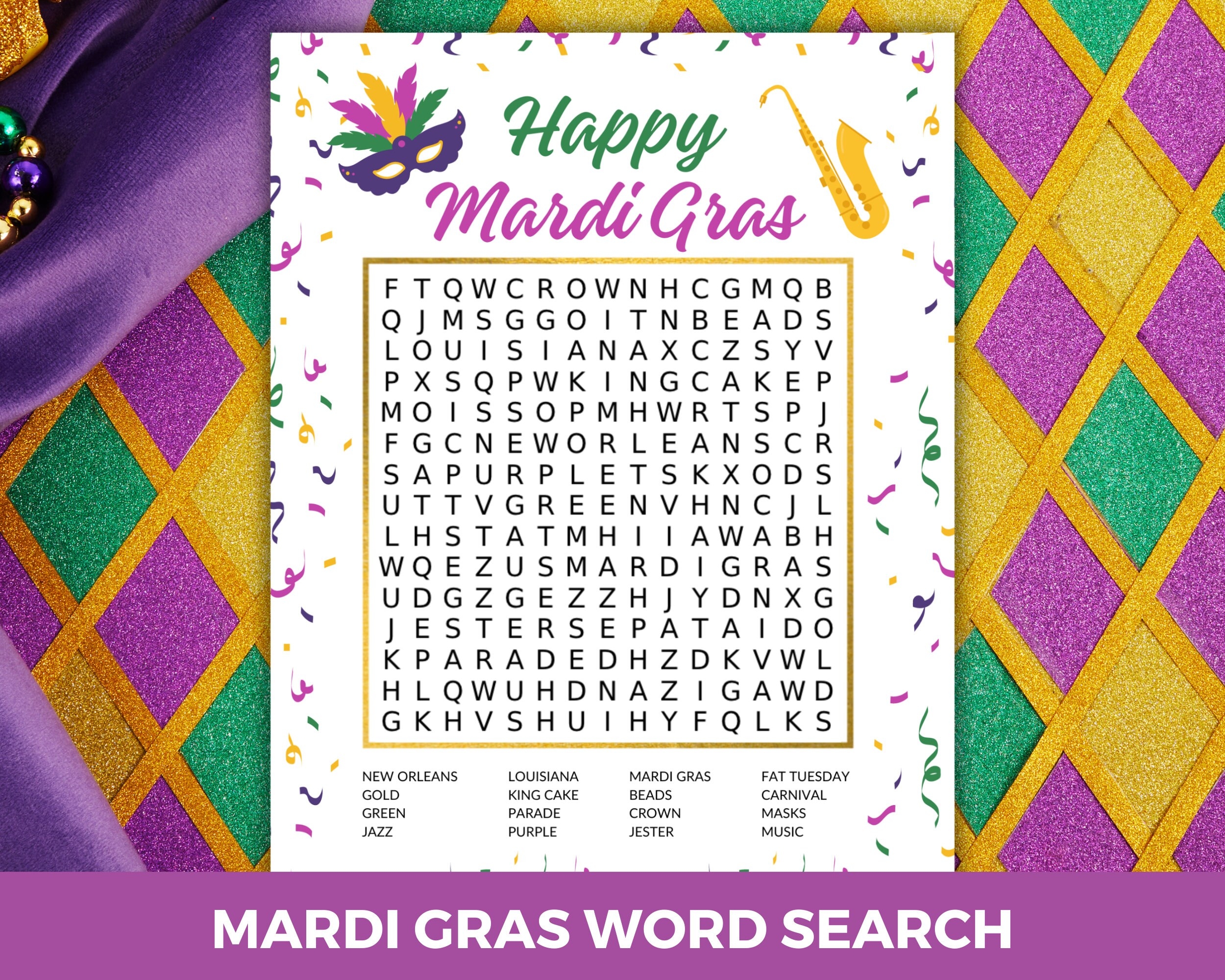 Mardi Gras Word Search Fat Tuesday Party Game New Orleans Word Game Mardi Gras Party Activity Printable Mardi Gras Activity Page Etsy Mardi Gras Word Search Fat Tuesday Party Game New Orleans Word Game Mardi Gras Party Activity Printable Mardi Gras Activity Page Etsy