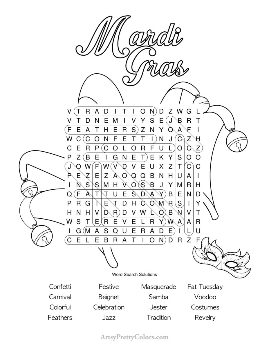 mardi gras word search mardi gras word search
