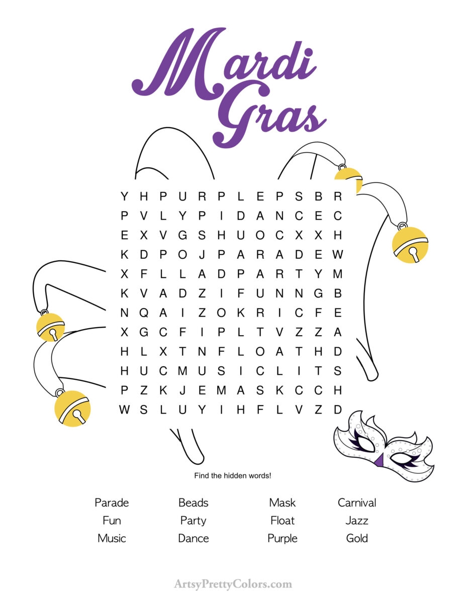 Mardi Gras Word Search Puzzles Grab Them For Free Artsy Pretty Colors Mardi Gras Word Search Puzzles Grab Them For Free Artsy Pretty Colors