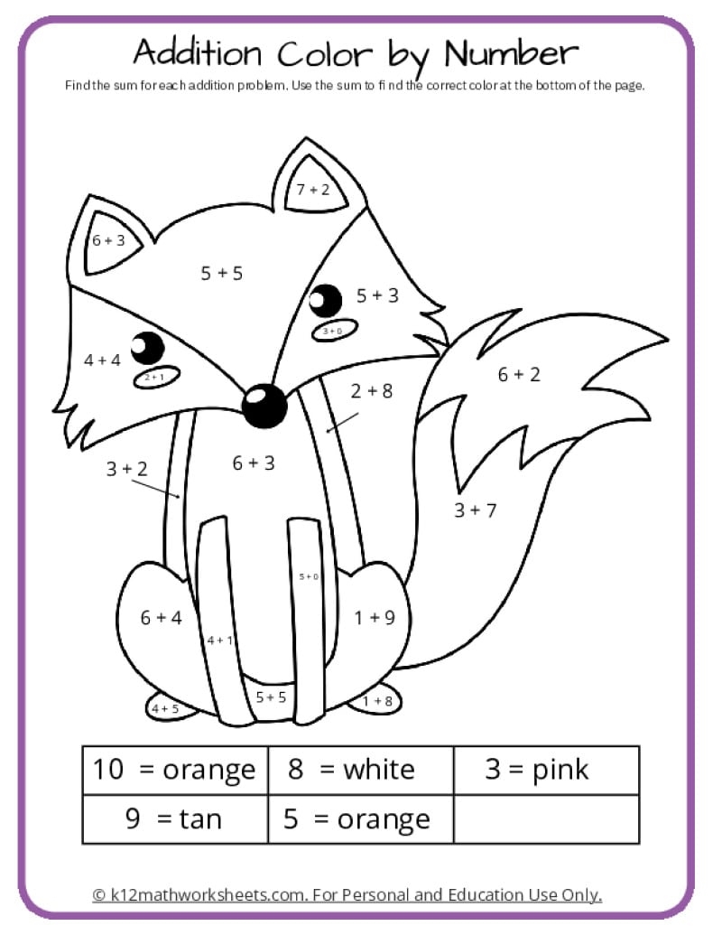 Math Coloring Pages Printable PDFs By K12mathworksheets Worksheets Library