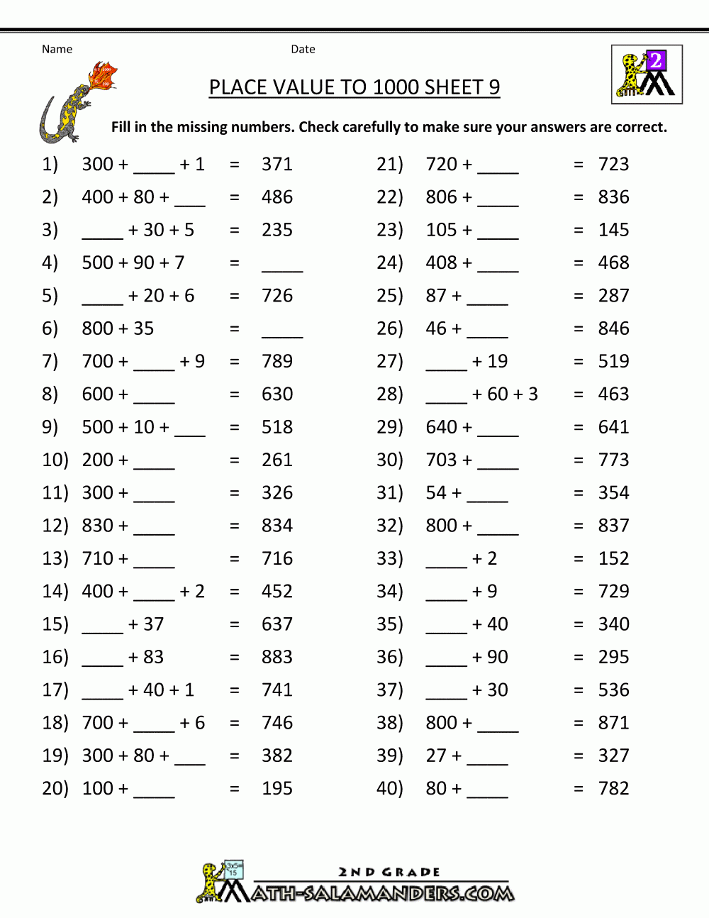 9th grade math worksheets