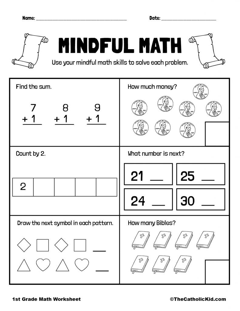 Printable First Grade Math Worksheets