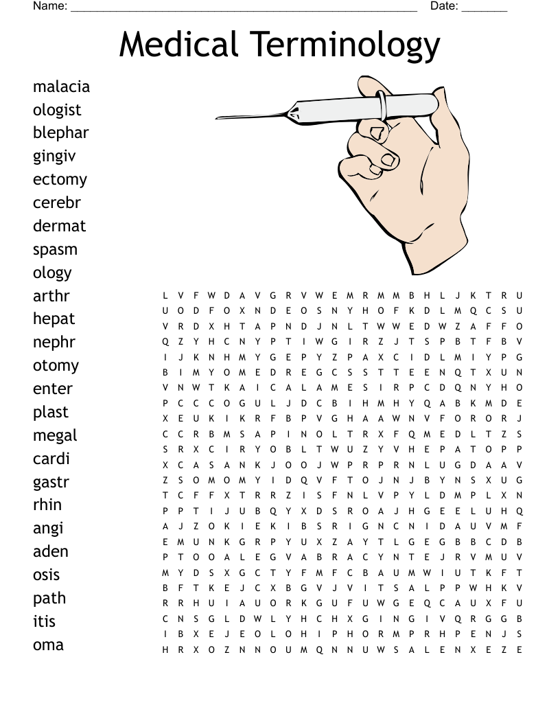Medical Terminology Word Search WordMint Medical Terminology Word Search WordMint