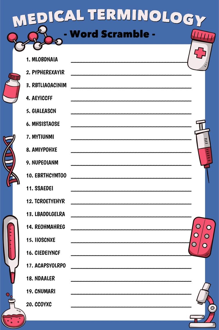Medical Terminology Worksheets 10 Free PDF Printables Printablee