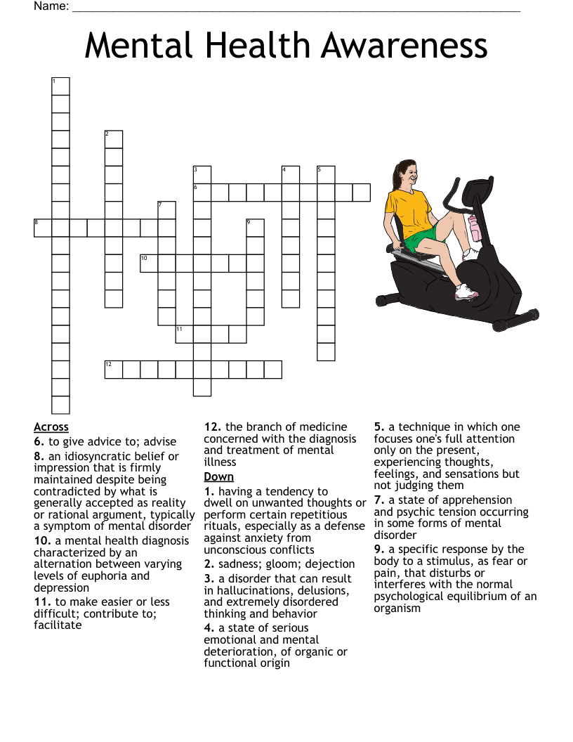 Mental Health Awareness Crossword WordMint