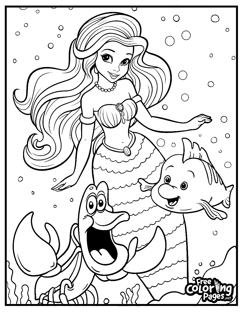 Little Mermaid Coloring Pages Free Printable