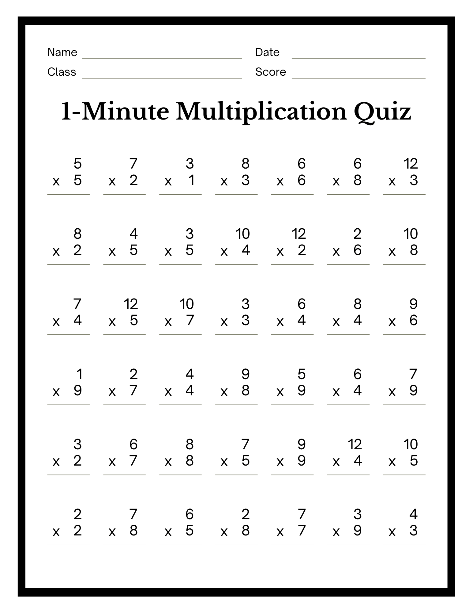 free printable multiplication worksheets free printable multiplication worksheets