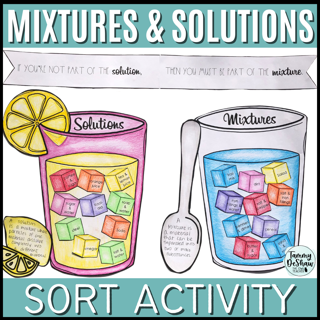 Mixtures And Solutions Sort Worksheet Activity And Craftivity Made By Teachers