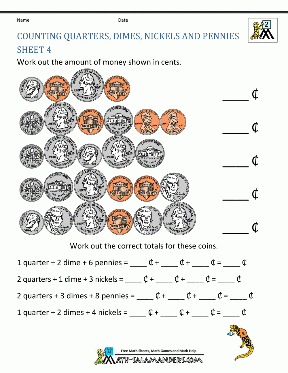 Money Worksheets For 2nd Grade Money Worksheets For 2nd Grade