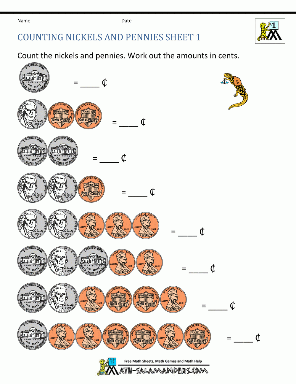 counting money worksheets free printable