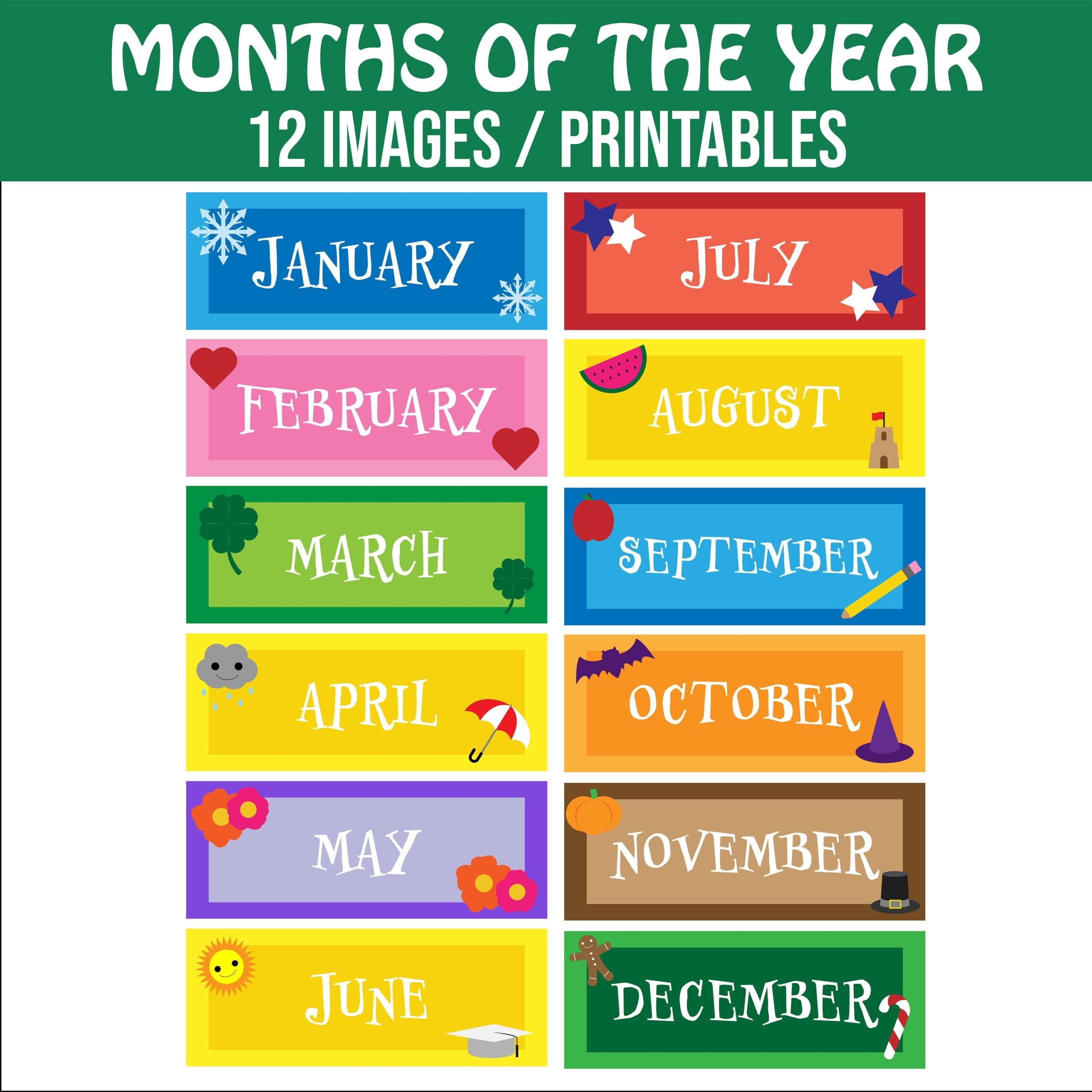 Printable Months Of The Year
